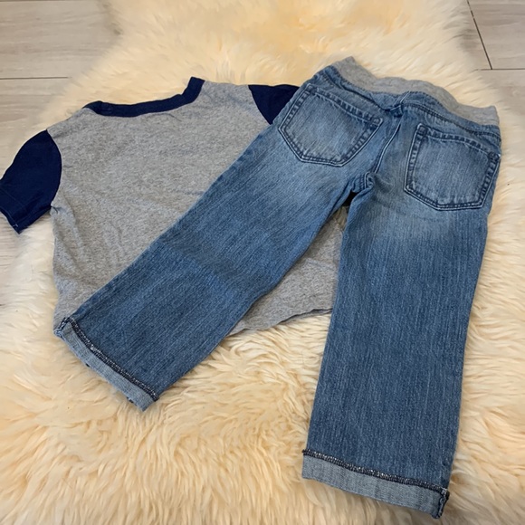 Old Navy Ripped Blue Jeans Size 2T & Polo Ralph Lauren Gray/Blue in Size 2T - Picture 9 of 9